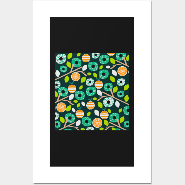 Oranges and flowers Wall Art by cocodes